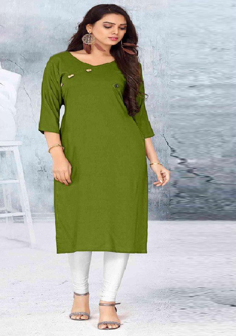 Multi Plain Rayon Anarkali Kurti