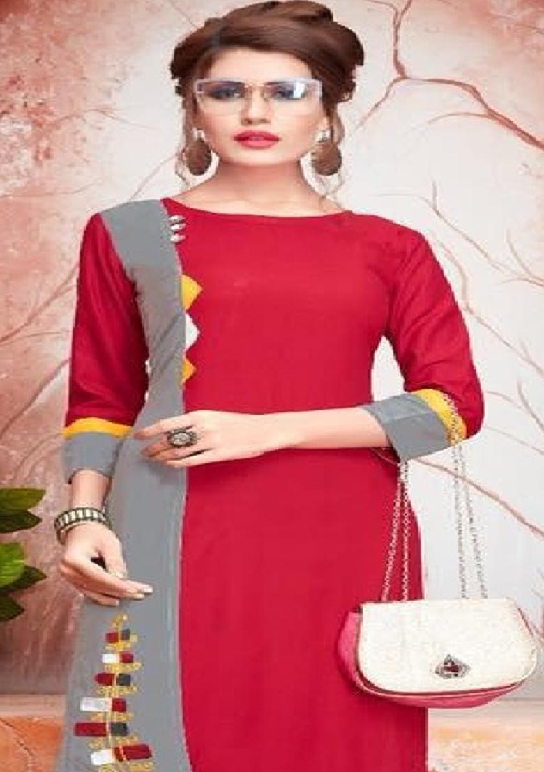 Multi Embroidered Rayon Anarkali Kurti