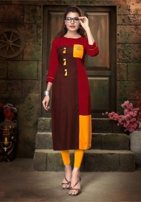 Multi Printed  Rayon Anarkali Kurti