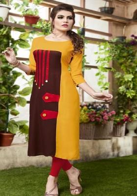 Multi Plain Rayon Anarkali Kurti