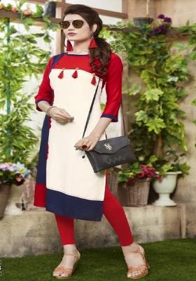 Multi Plain Rayon Anarkali Kurti