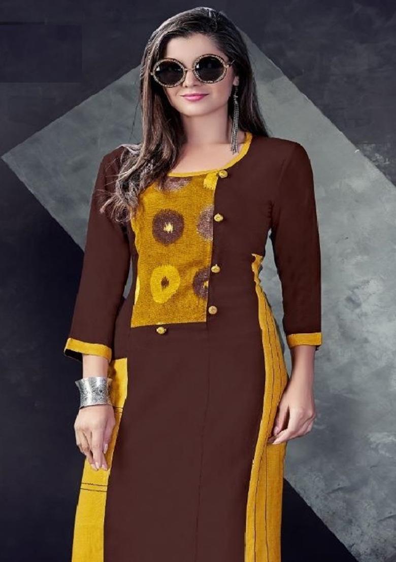 Multi Printed  Rayon Anarkali Kurti
