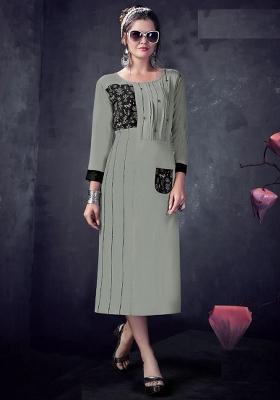 Multi Printed  Rayon Anarkali Kurti