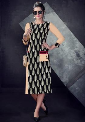 Multi Printed  Rayon Anarkali Kurti