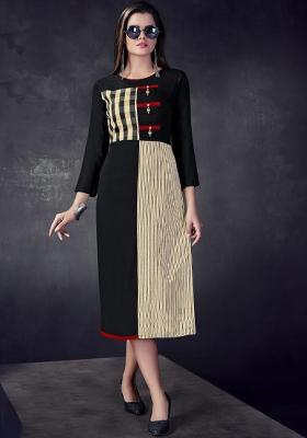 Multi Printed  Rayon Anarkali Kurti