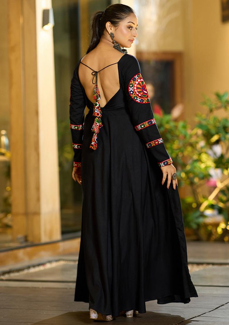 Black Embroidererd Rayon Kurti