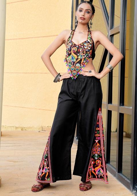 Black Embroidererd Cotton Kurti