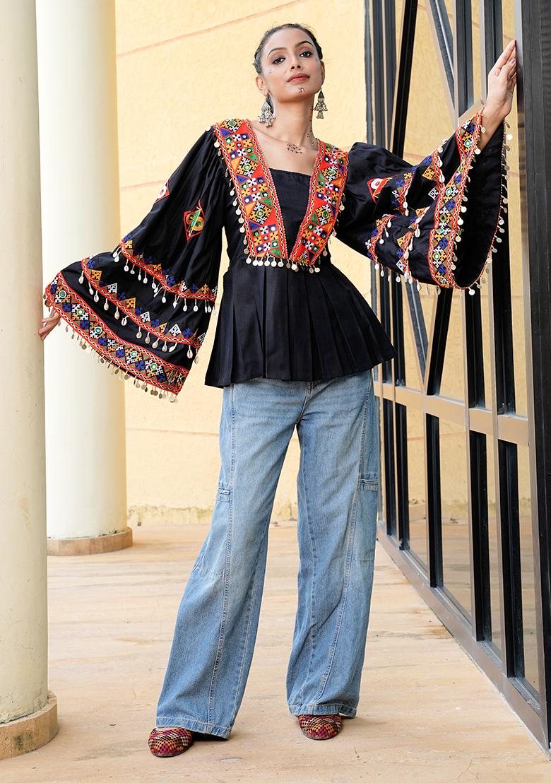 Black Embroidererd Cotton Kurti