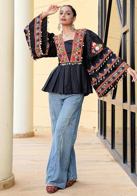 Black Embroidererd Cotton Kurti