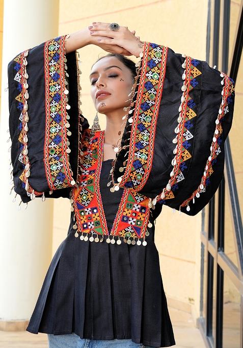 Black Embroidererd Cotton Kurti