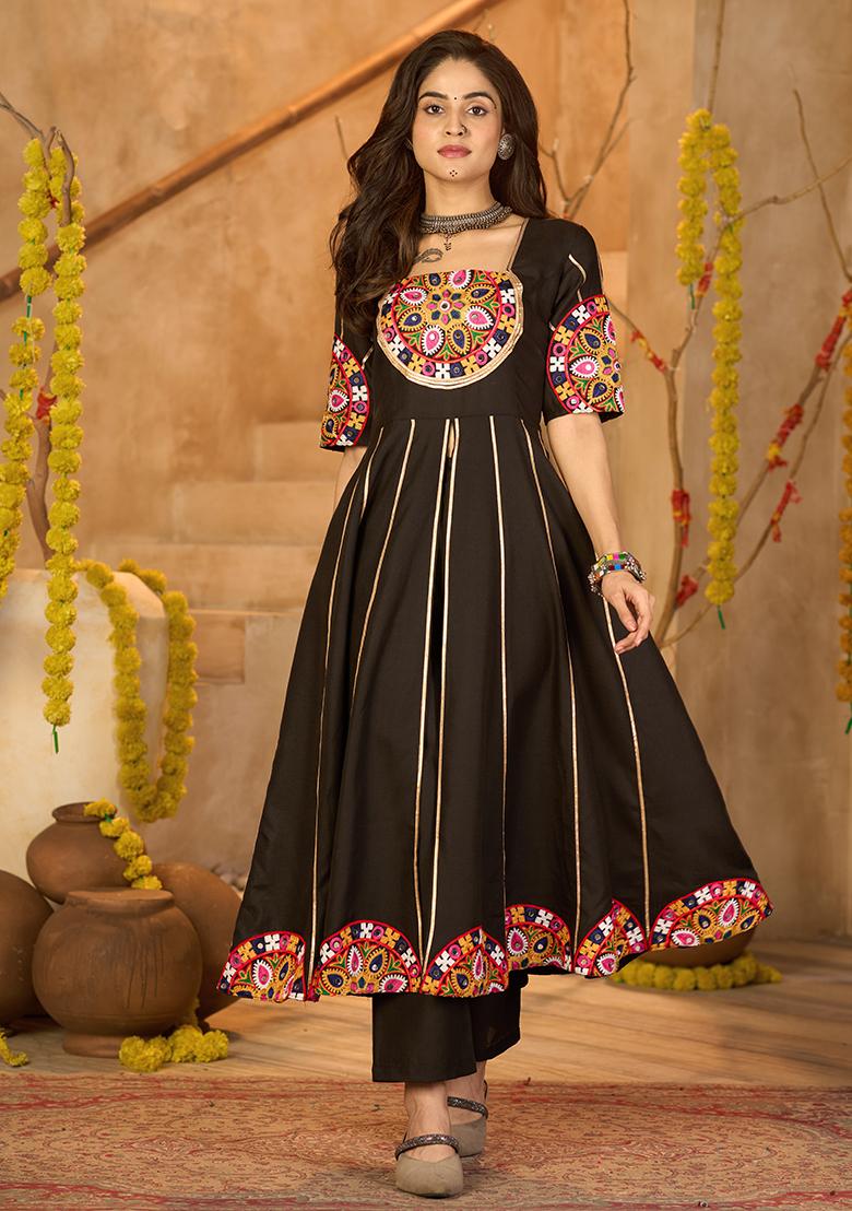 Black Embroidererd Cotton Kurti