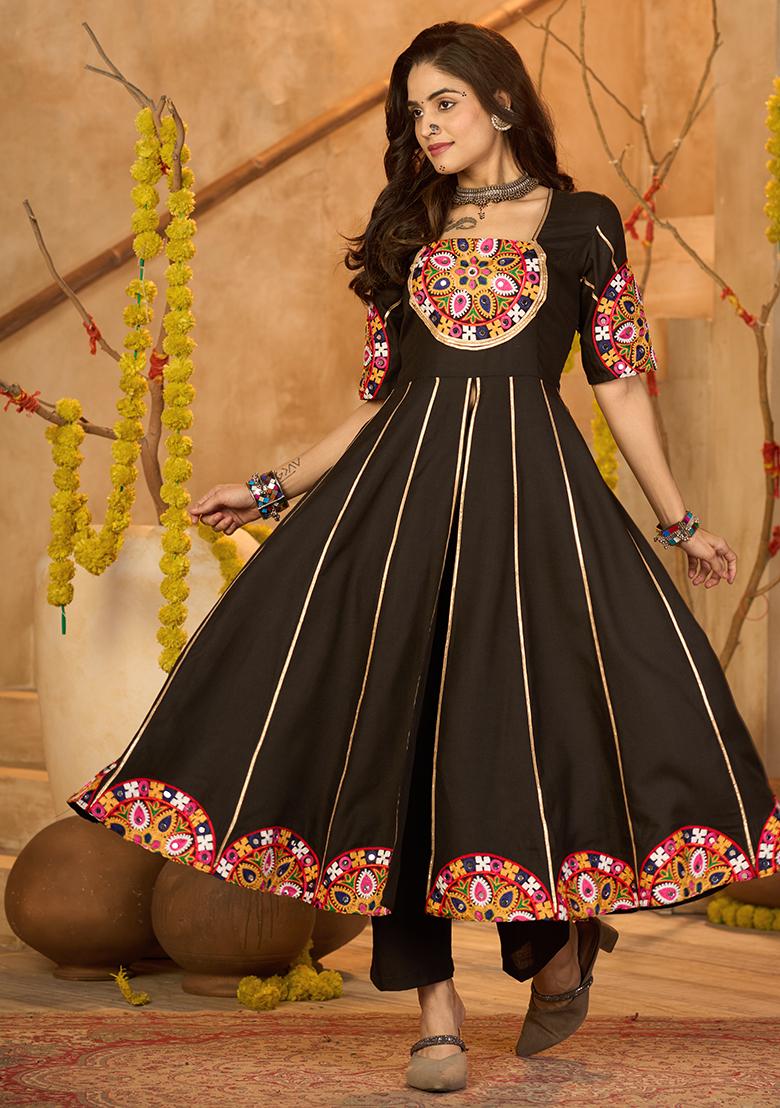 Black Embroidererd Cotton Kurti