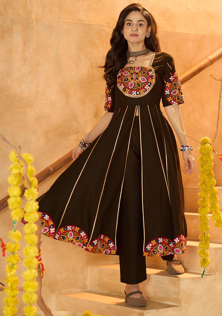 Black Embroidererd Cotton Kurti