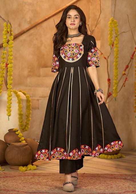 Black Embroidererd Cotton Kurti