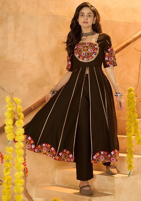 Black Embroidererd Cotton Kurti