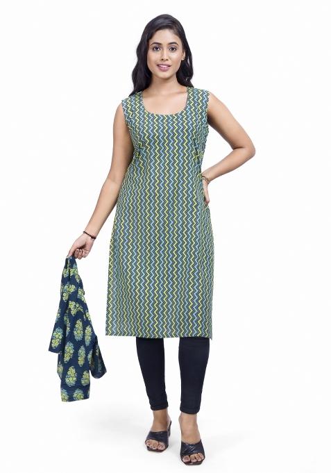 Blue Printed Cotton Tunic