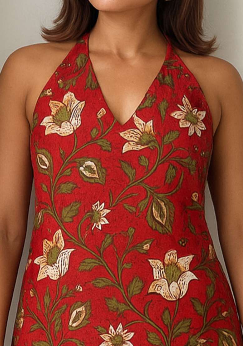 Multi Printed Cotton Short Kurti - Indya