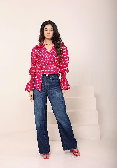 Pink Printed Cotton Top