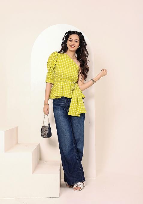 White Printed Cotton Top