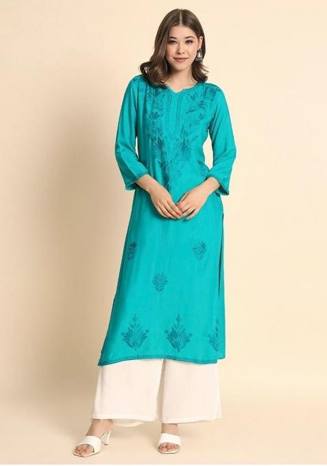 Rama Chikankari Rayon Kurta