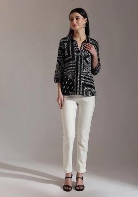 Black Printed Cotton Kurti