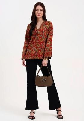 Red Motif Cotton Kurti