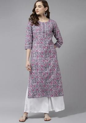 Lavender Printed Cotton Kurtas