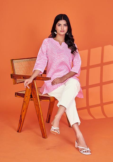 Pink Printed Cotton Top