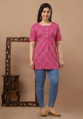 Pink Printed Cotton Tunic