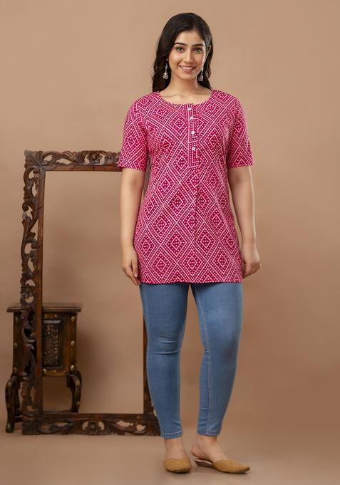 Pink Printed Cotton Tunic