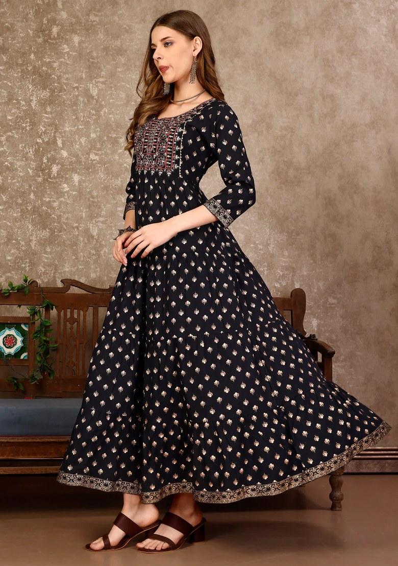 Multicolor Embroidery Rayon Top - Indya