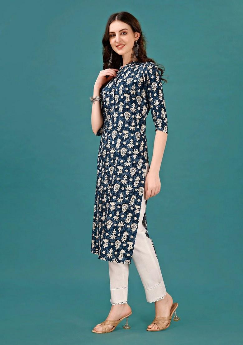 Multicolor Embroidery Rayon Top - Indya