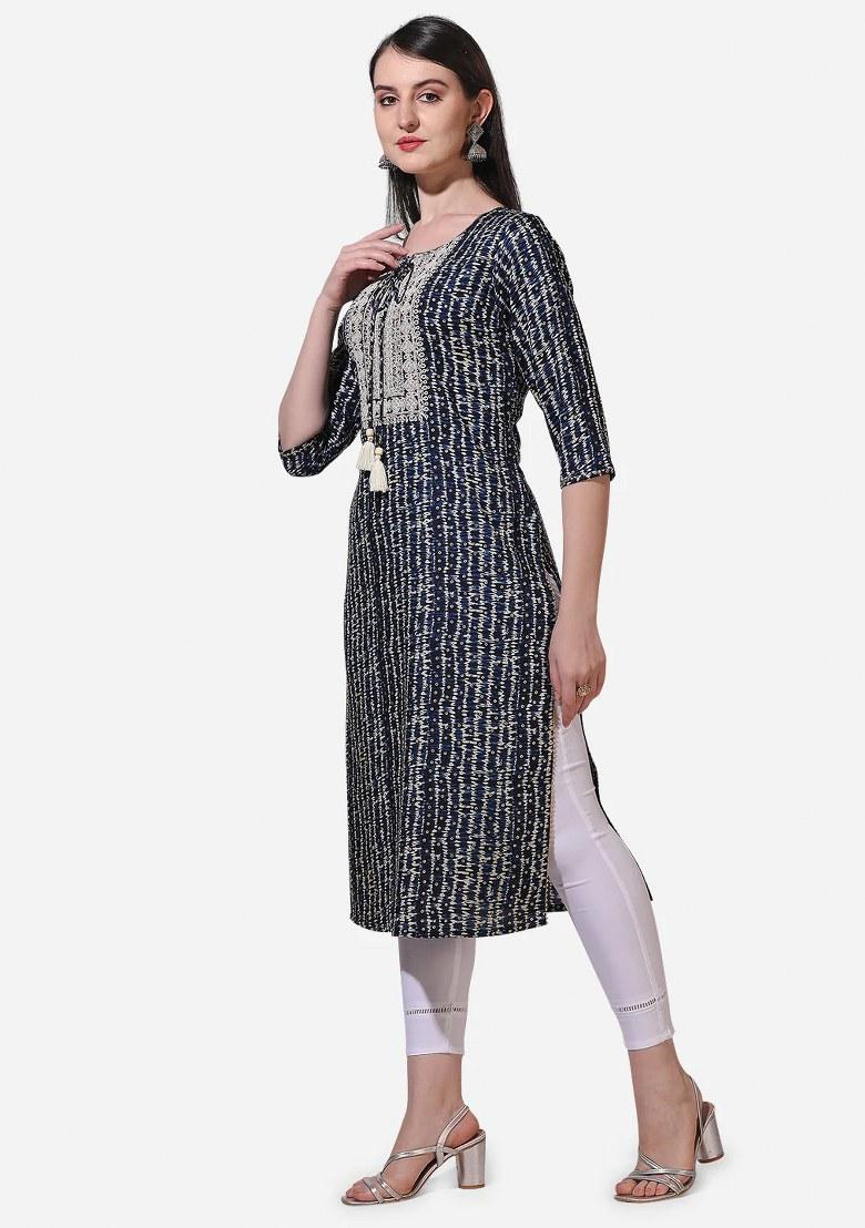 Multicolor Embroidery Rayon Top - Indya