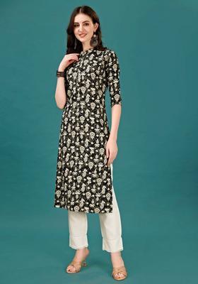 Multicolor Embroidery Rayon Kurta