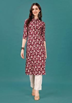 Multicolor Embroidery Rayon Kurta