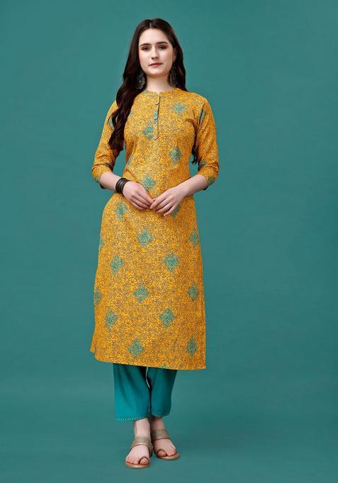 Multicolor Embroidery Rayon Kurta