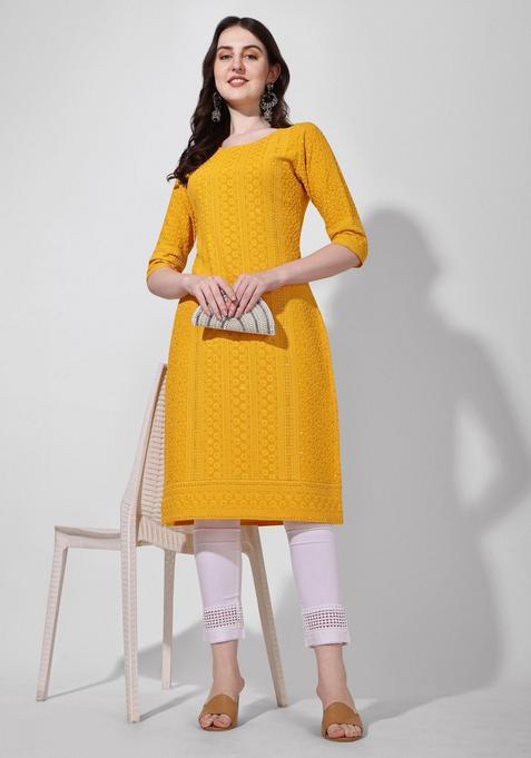 Multicolor Embroidery Rayon Kurta