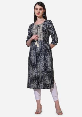 Multicolor Embroidery Rayon Kurta
