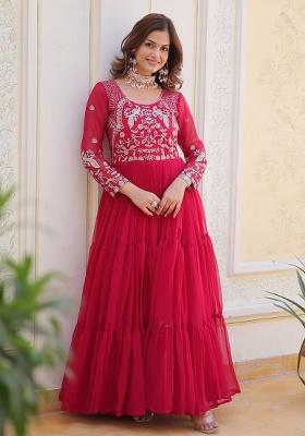 Rani Pink Sequence Georgette Top