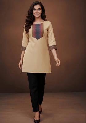 Cream Jacquard Cotton Top