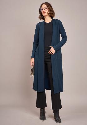 Teal Blue Soild Rib Shrug