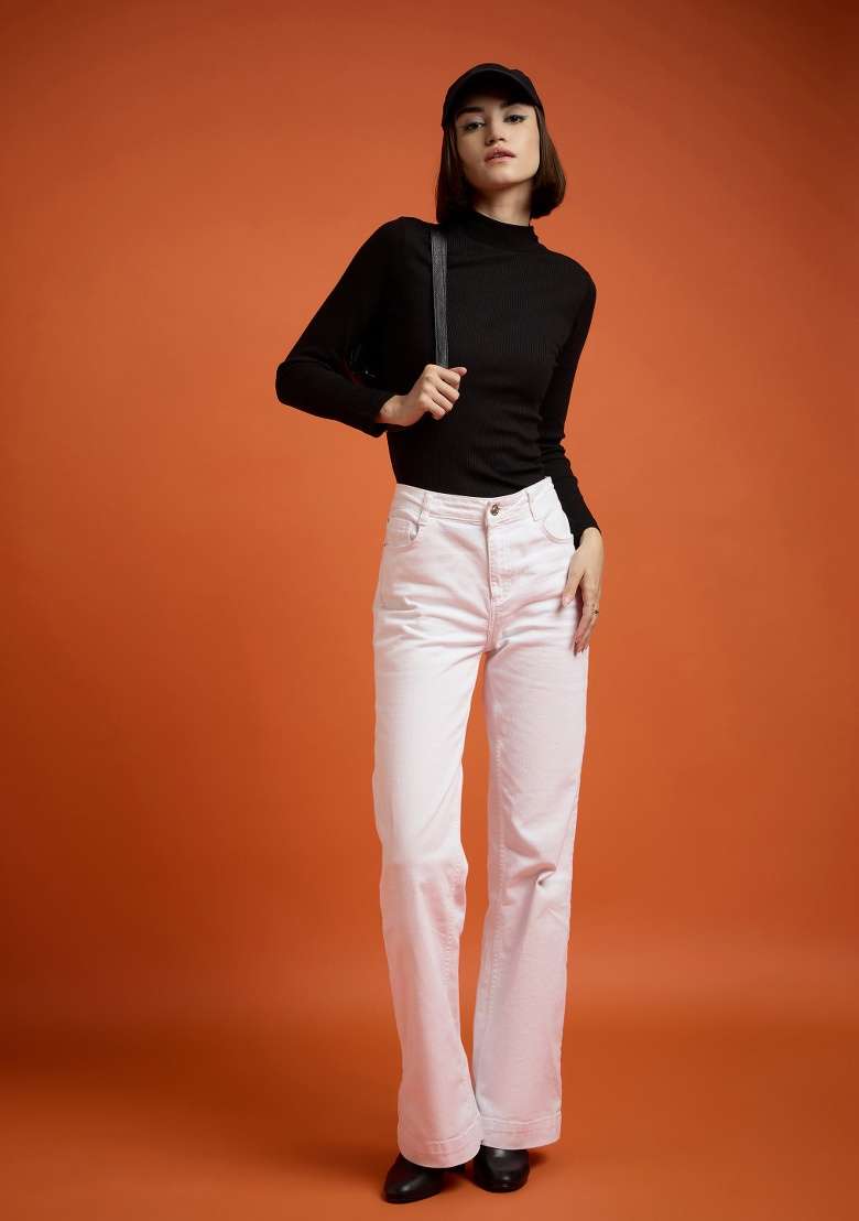 Black Soild Rib Top - Indya