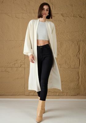 Off White Soild Rib Shrug