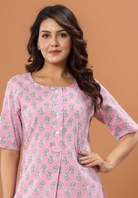 Pink Printed Cotton Tunic