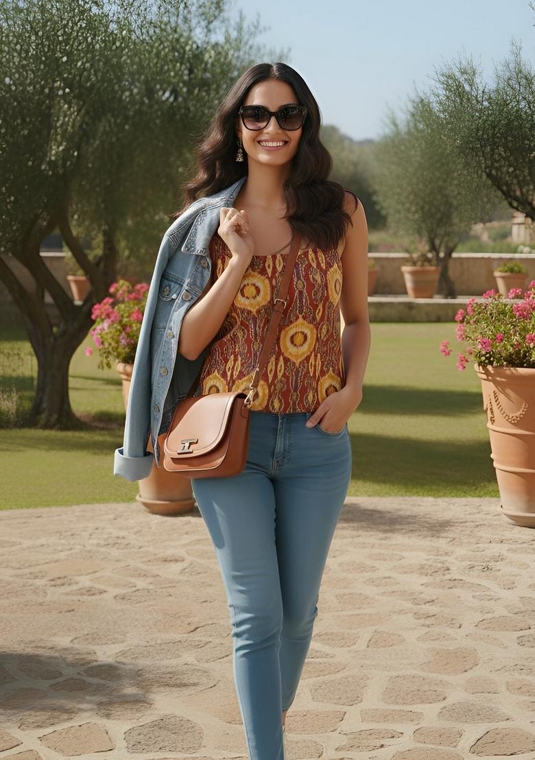 Multi Printed Cotton Top - Indya
