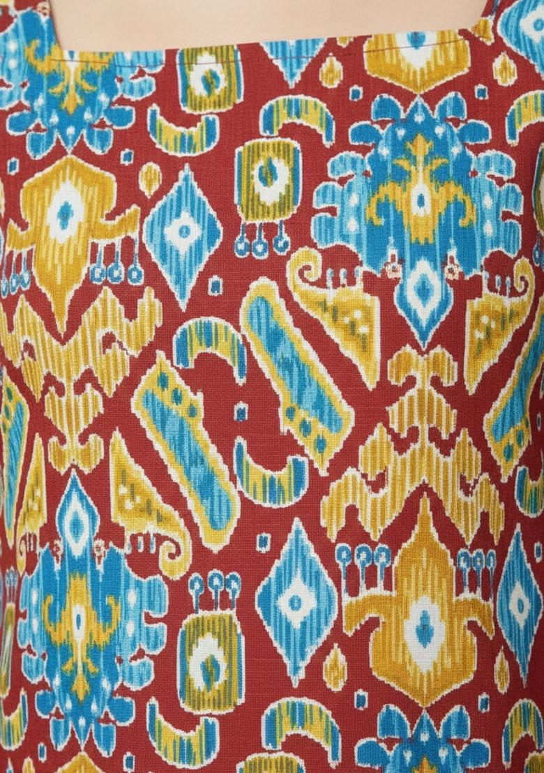 Multicolor Printed Cotton Tunic - Indya