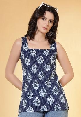 Blue Printed Cotton Tunic