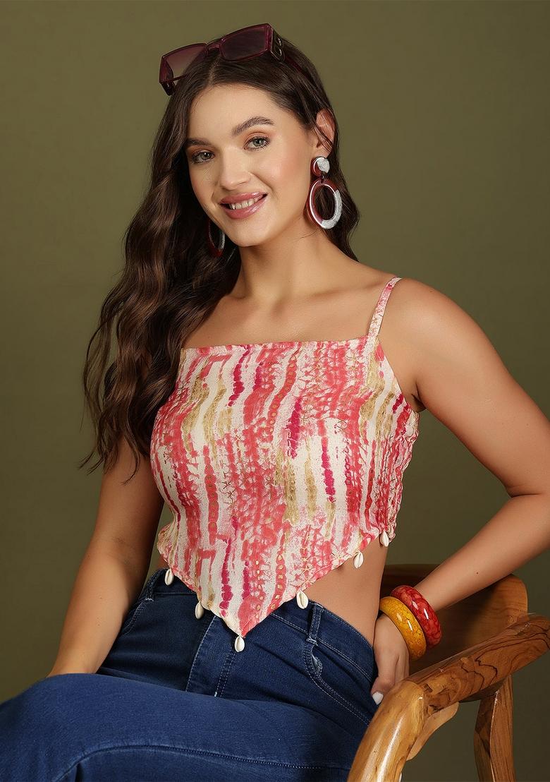 Multicolor Printed Cotton Top - Indya