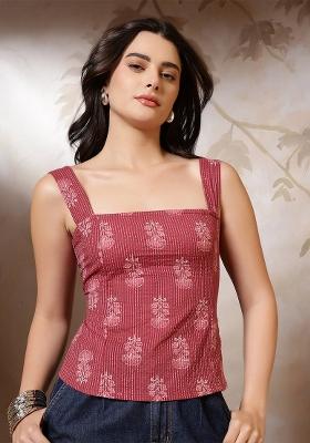 Mauve Printed Cotton Top