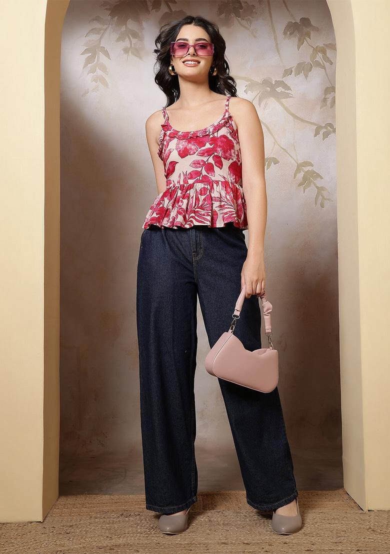 Multicolor Printed Cotton Top - Indya